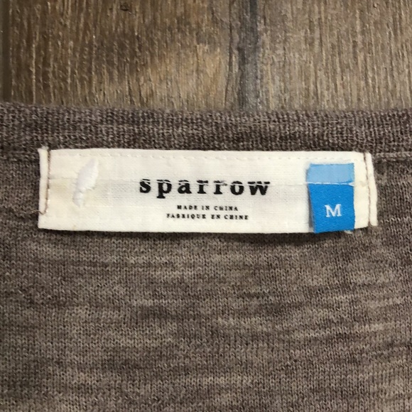 ANTHRO / SPARROW Merino Wool Snap Front Ruched Cardi Sweater - Picture 2 of 8